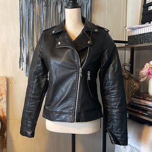 Madden Moto jacket vegan leather fleece lined Sz S